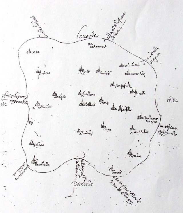 Detalle del plano dibujado en las contestaciones de Villanueva de los Infantes