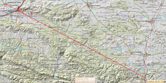 Distancia entre Almodóvar del campo y Venta de Cárdenas (67 km)