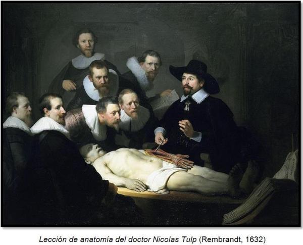 leccion de anatomía, Rembrand